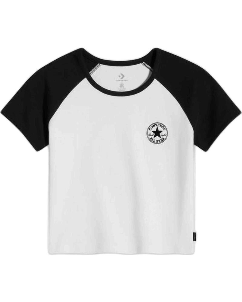 CONVERSE CAMISETA CONVERSE RAGLAN MANGA CORTA MUJER BLANCO
