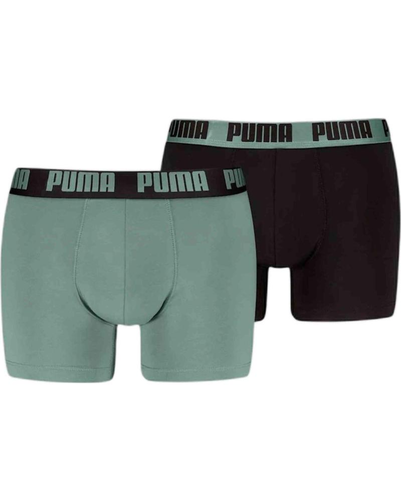 PUMA PACK DE 2 CALZONCILLOS BOXER LOGO CINTURA DARK SAGE - BLACK