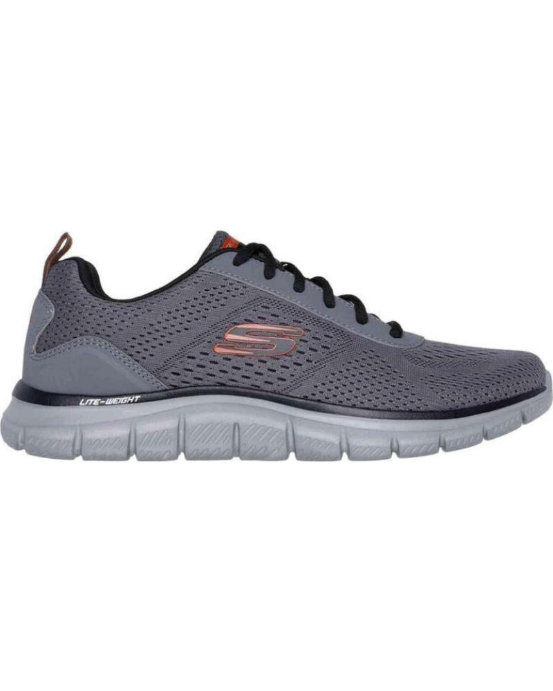 SKECHERS ZAPATILLAS SKECHERS PARA HOMBRE CHARCOAL MESH-SYNTHETIC CHARCOAL MESH-SYNTHETIC-ORANGE TRIM