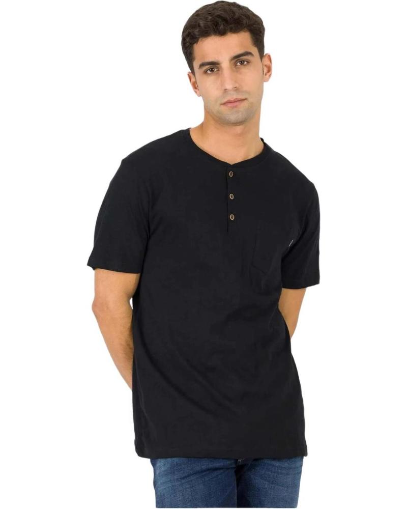 TIFFOSI CAMISETA HENLEY DE MANGA CORTA PARA HOMBRE TIFFOSI NEGRO