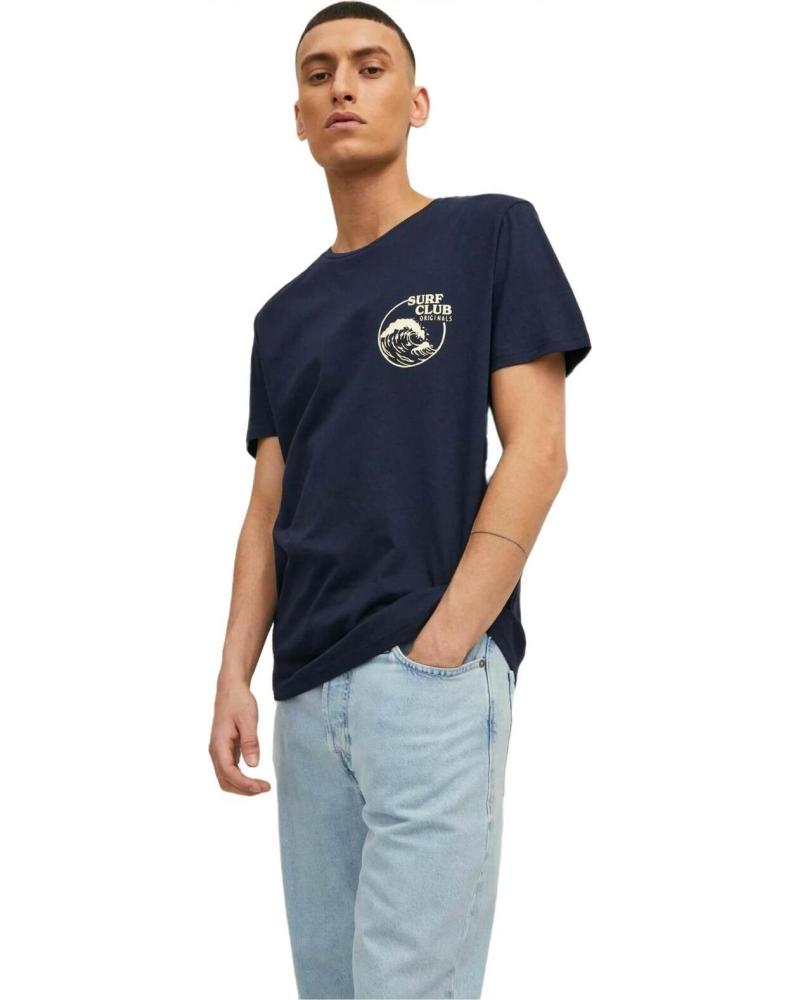 JACK AND JONES CAMISETA JACK & JONES DE MANGA CORTA CON ESTAMPADO FRONTAL PARA HOMBRE AZUL