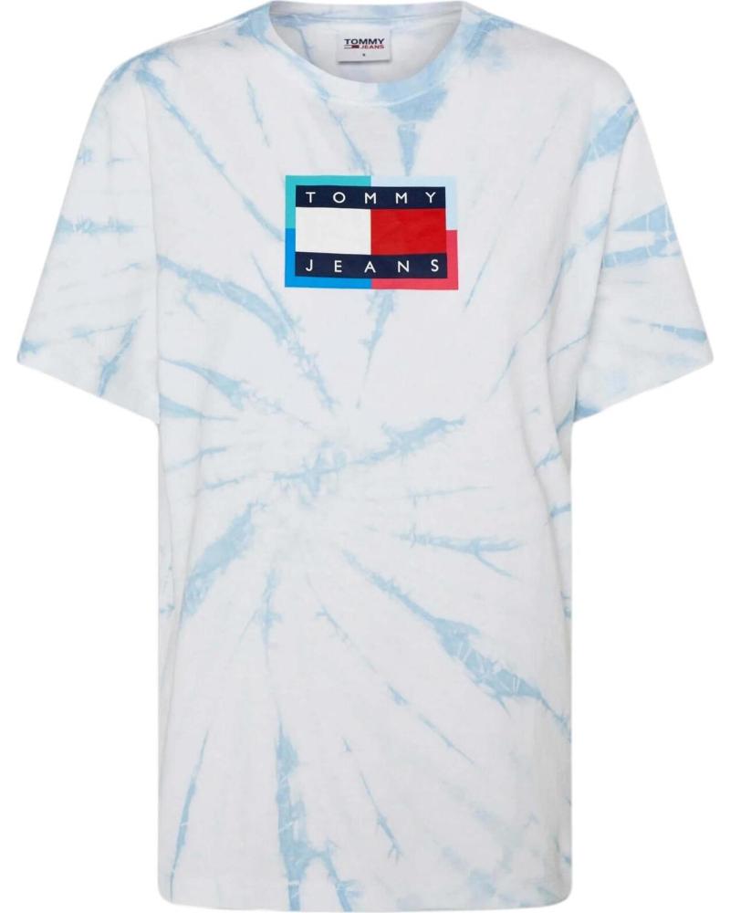 TOMMY JEANS CAMISETA TOMMY JEANS TIE-DYE CON LOGO CENTRAL PARA MUJER MULTICOLOR