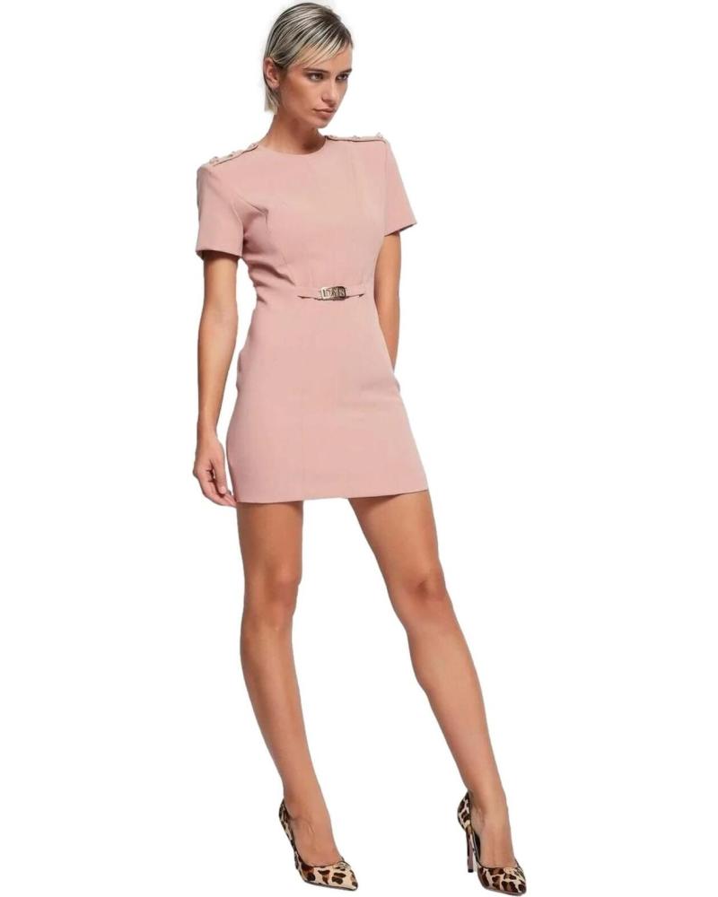 DENNY ROSE VESTIDO ROSA DE MANGA CORTA CON CINTURÓN PARA MUJER DENNY ROSE ROSA