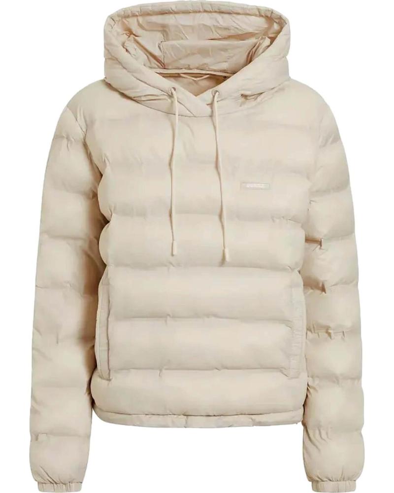 GUESS CHAQUETA ACOLCHADA GUESS CON CAPUCHA PARA MUJER BEIGE BEIGE