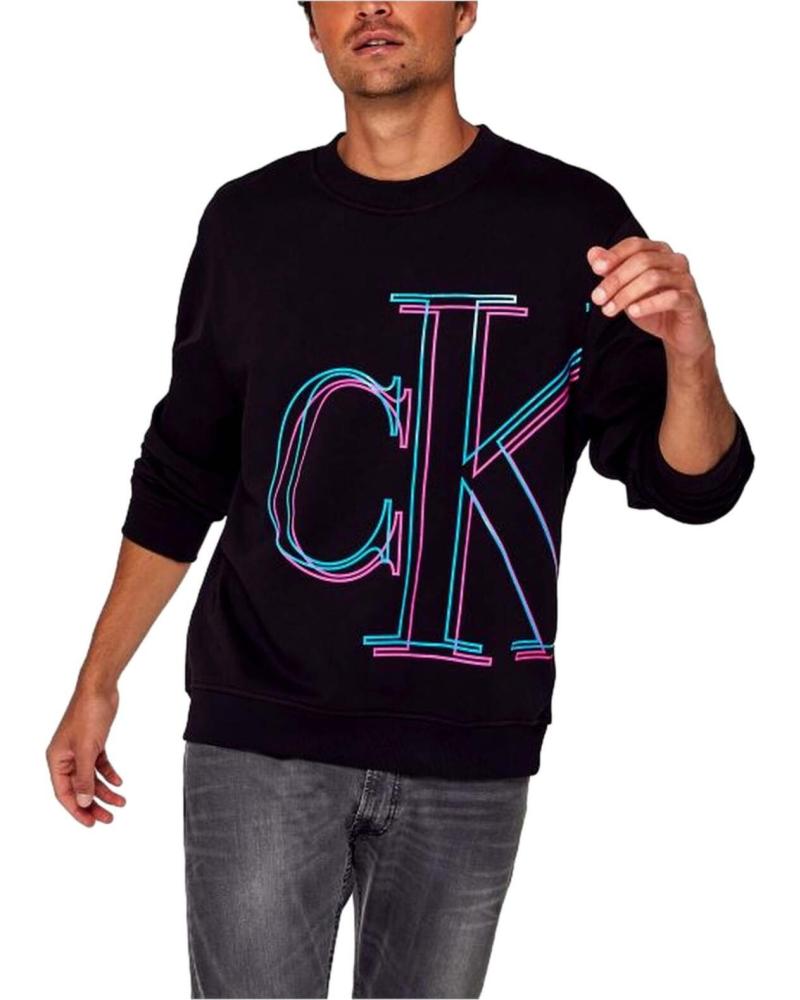 CALVIN KLEIN SUDADERA CALVIN KLEIN JEANS CON LOGO MULTICOLOR PARA HOMBRE NEGRO