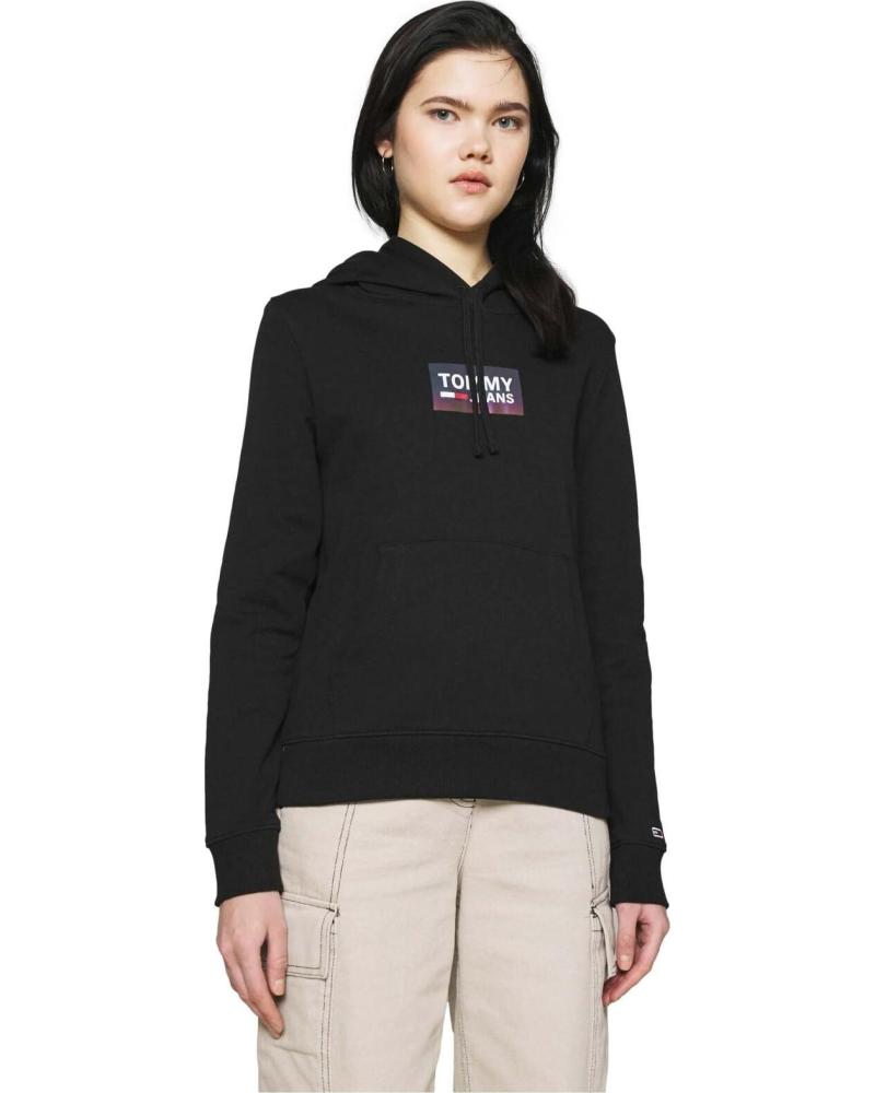 TOMMY JEANS SUDADERA CON CAPUCHA TOMMY JEANS PARA MUJER NEGRO