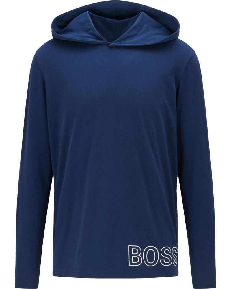 HUGO BOSS SUDADERA CON CAPUCHA BOSS DE ALGODÓN PARA HOMBRE AZUL