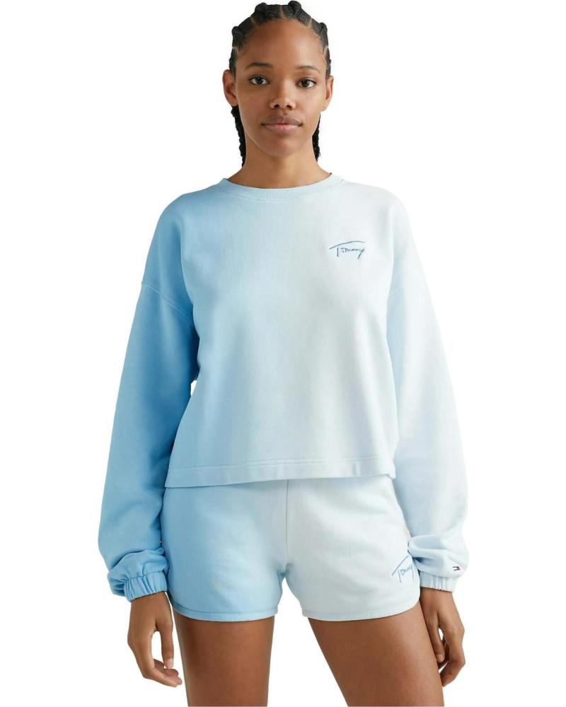 TOMMY JEANS SUDADERA CROP CON LOGO AZUL