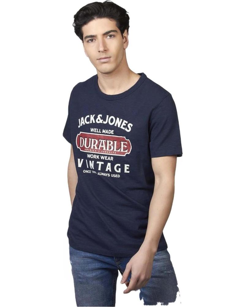 JACK AND JONES CAMISETA JACK & JONES DE MANGA CORTA PARA HOMBRE AZUL