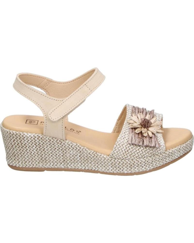 PITILLOS SANDALIAS DE CUÑA CON ADORNO FLORAL BEIGE