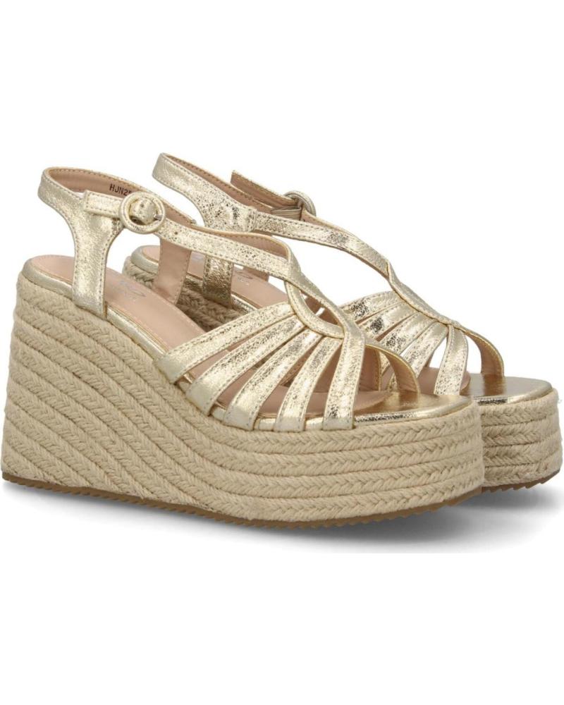 SPORT3PUNTO0 SANDALIA DE CUÑA CON TIRAS METALIZADAS Y PLATAFORMA DE YUTE VARIOS COLORES