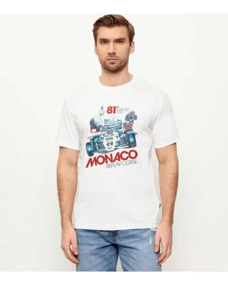 REPLAY CAMISETA REPLAY M3429 ESTAMPADO MONACO BLANCO