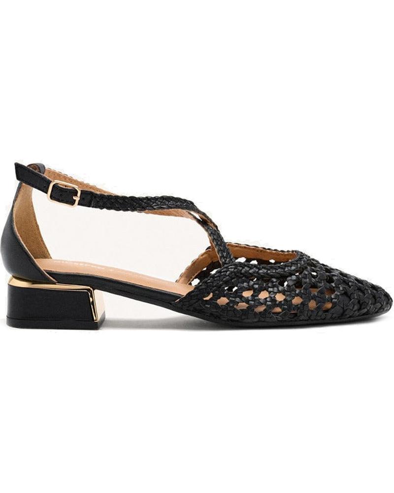 GIOSEPPO BAILARINAS BRILLION 75560 CON DISEÑO CALADO Y TACÓN BLOQUE NEGRO