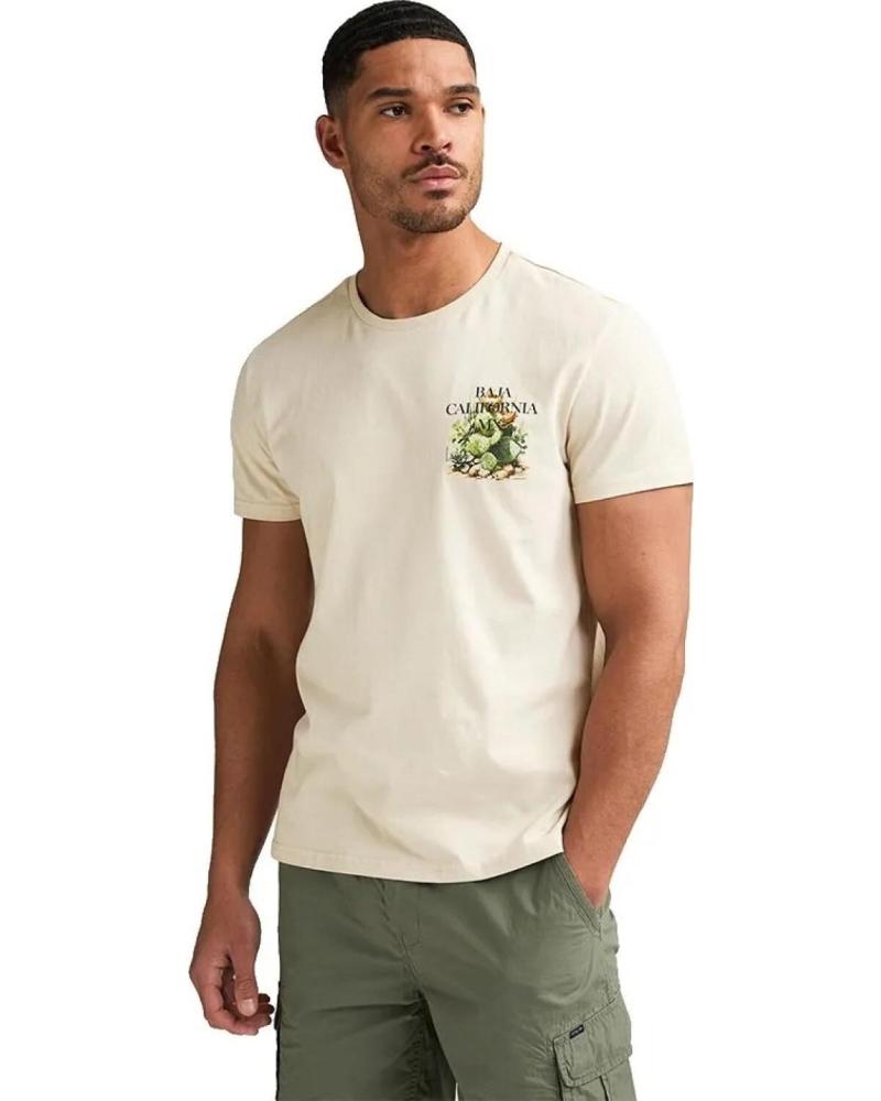 PETROL CAMISETA TSR688 CON ESTAMPADO BAJA CALIFORNIA BEIGE
