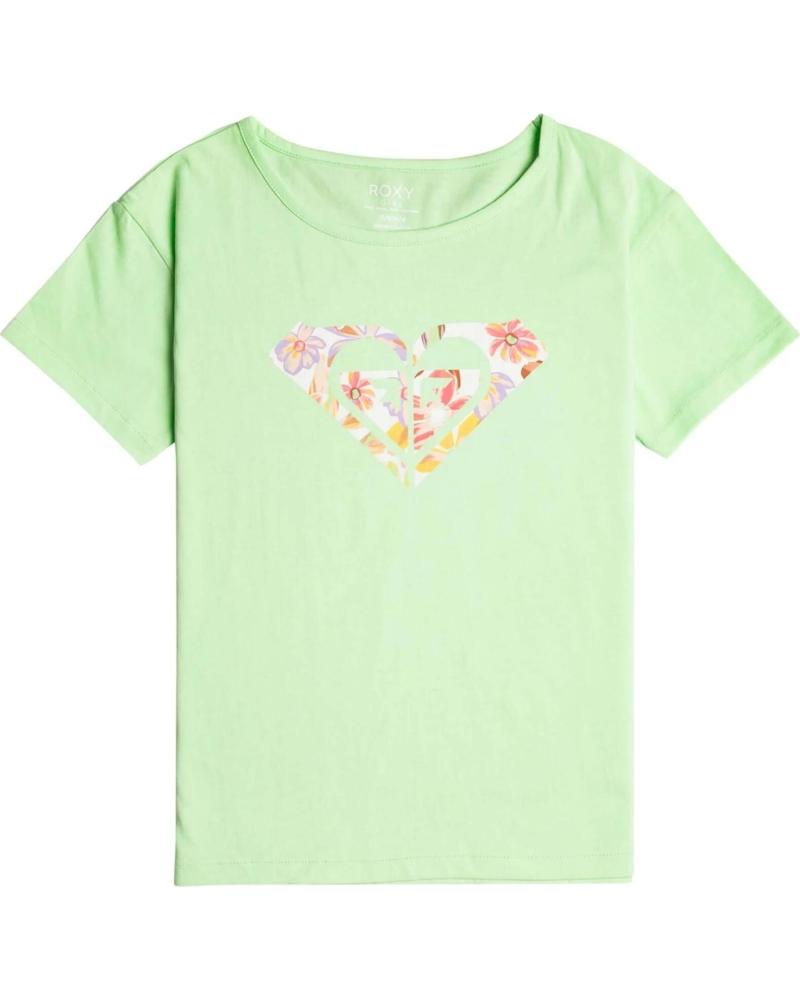 ROXY CAMISETA ROXY DE MANGA CORTA CON ESTAMPADO FLORAL DE CORAZÓN PARA NIÑA VERDE