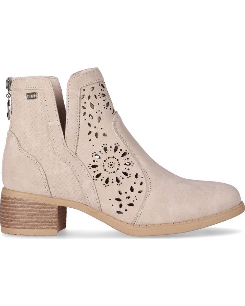 CHIKA10 BOTINES RAMBLA 06 CON DETALLE DE CALADO BEIG-BEIGE