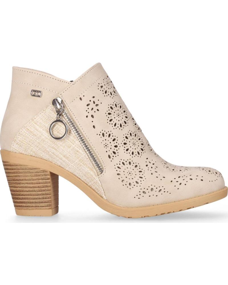 CHIKA10 BOTINES TONIA CON CALADOS Y CREMALLERA LATERAL BEIG-BEIGE