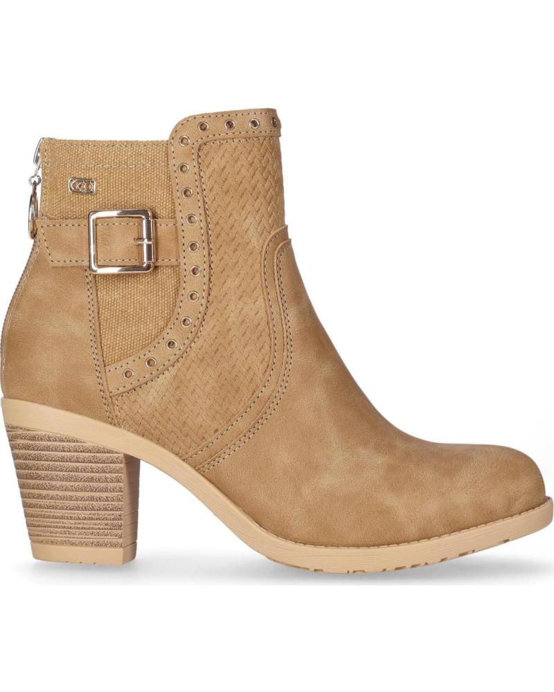 CHIKA10 BOTINES TONIA CON HEBILLA LATERAL Y TACÓN BLOQUE CUERO-TAN