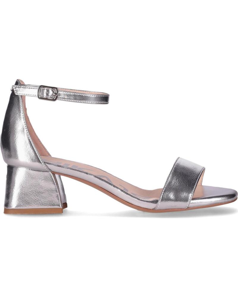 CHIKA10 SANDALIA DE TACÓN BLOQUE MELANIA PLATA-SILVER
