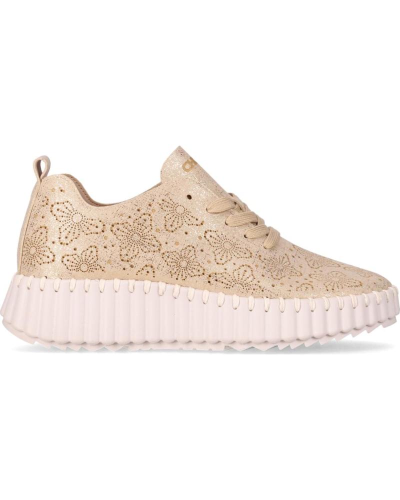 CHIKA10 ZAPATILLAS MALIA CALADAS CON PLATAFORMA ORO-GOLD