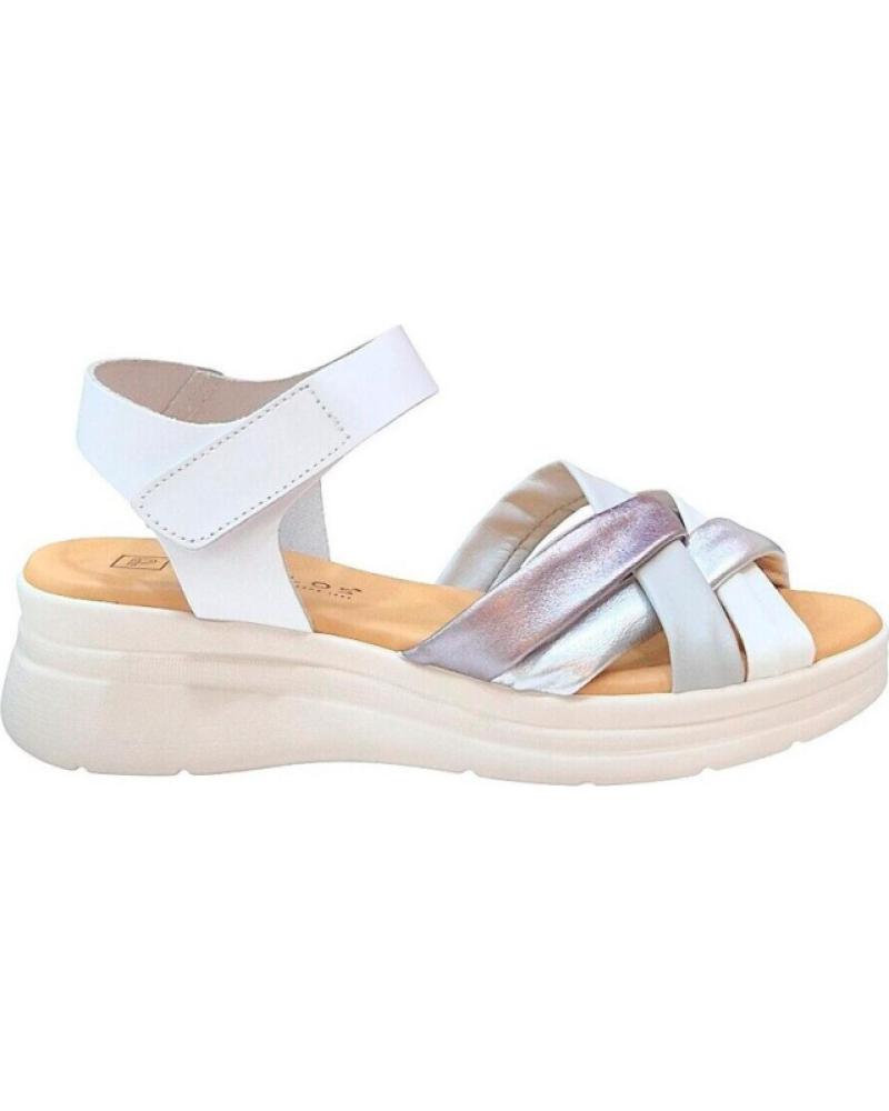 PITILLOS SANDALIAS CON TIRAS TRENZADAS Y CIERRE DE VELCRO BLANCO