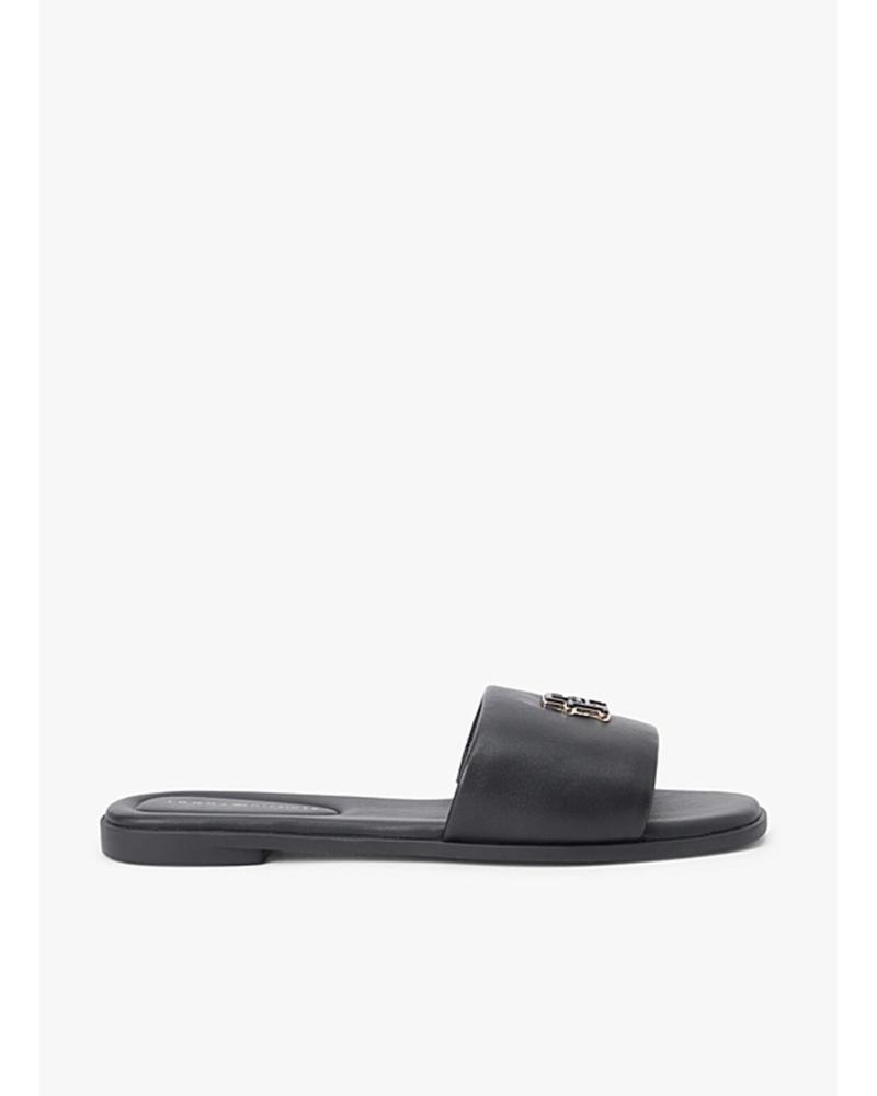 TOMMY HILFIGER SANDALIAS MULE CON HARDWARE TH LOGO NEGRO