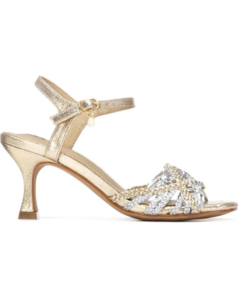 XTI SANDALIA DE TACÓN 145434 CON TIRAS BRILLANTES ORO