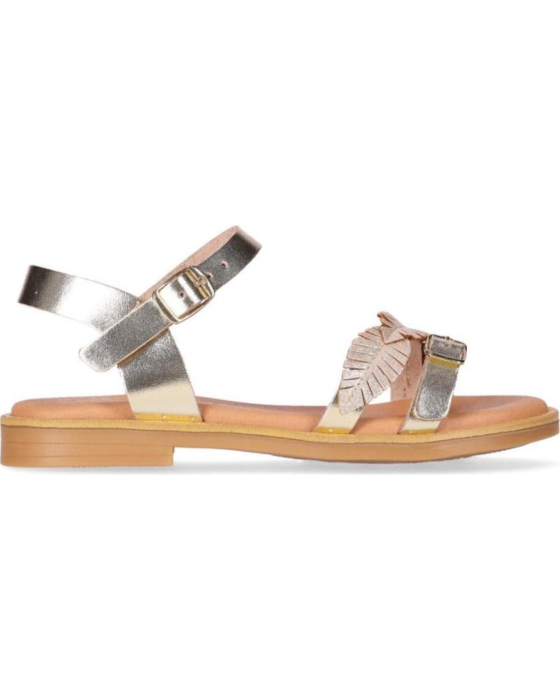 CHIKA10 SANDALIA PLANA CHIC METALIZADA PLATINO-LG GOLD