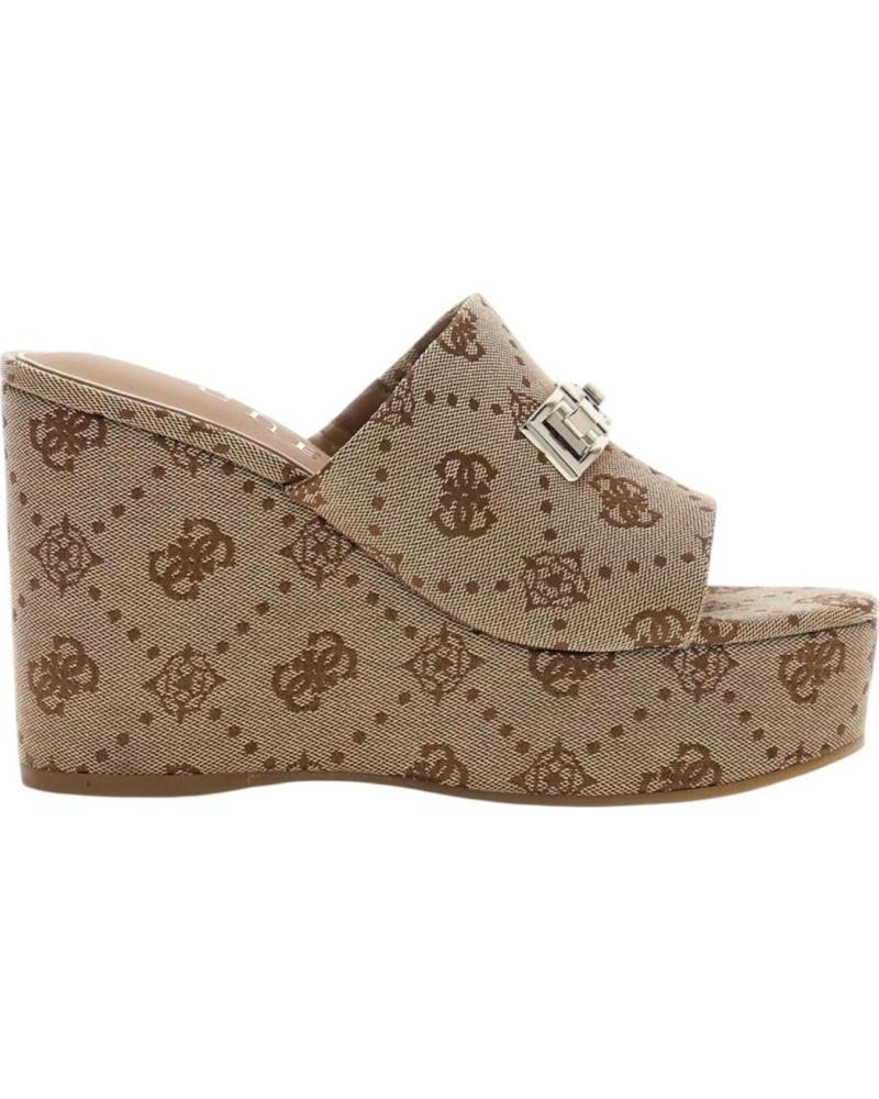 GUESS SANDALIAS DE PLATAFORMA GUESS EVENZA CON LOGO TAUPE
