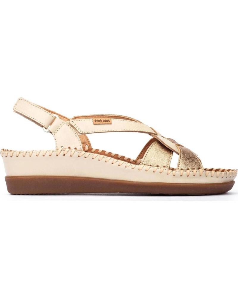 PIKOLINOS SANDALIAS CADAQUÉS DE PIEL CON ACABADO METALIZADO METáLICO