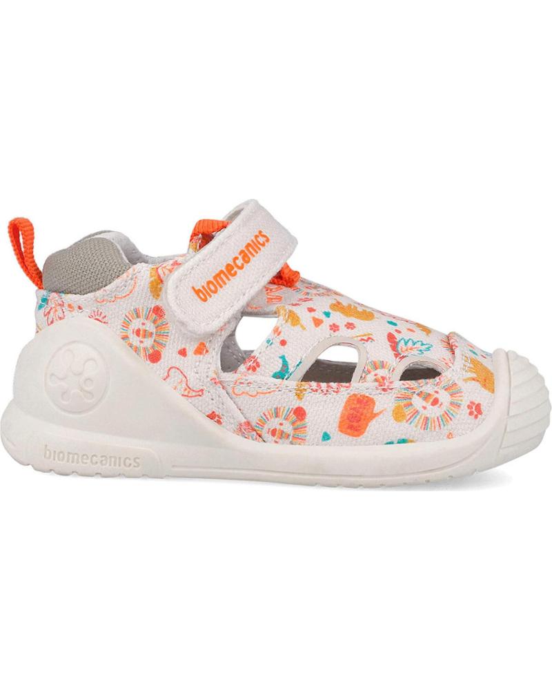 BIOMECANICS SANDALIAS DE LONA INFANTIL CIERRE ADHERENTE ESTAMPADO 262184-B103 BEIGE