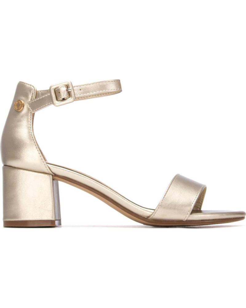 REFRESH SANDALIA DE TACÓN BLOQUE CON PULSERA AJUSTABLE ORO