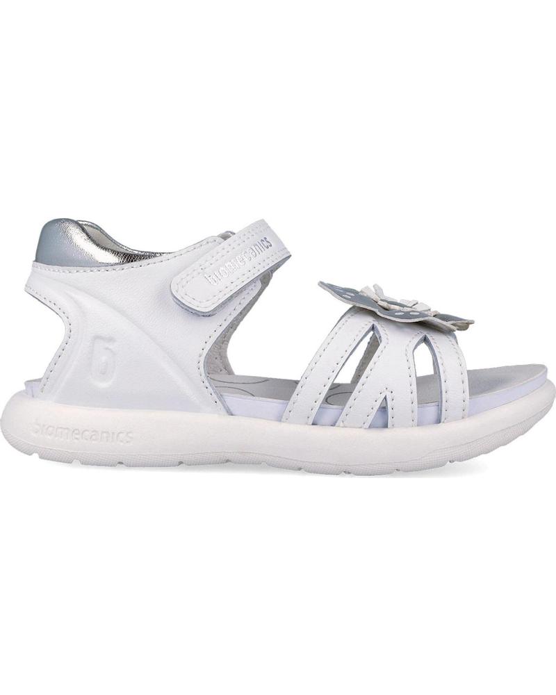 BIOMECANICS SANDALIAS CON DETALLE FLORAL Y CIERRE DE VELCRO BLANCO
