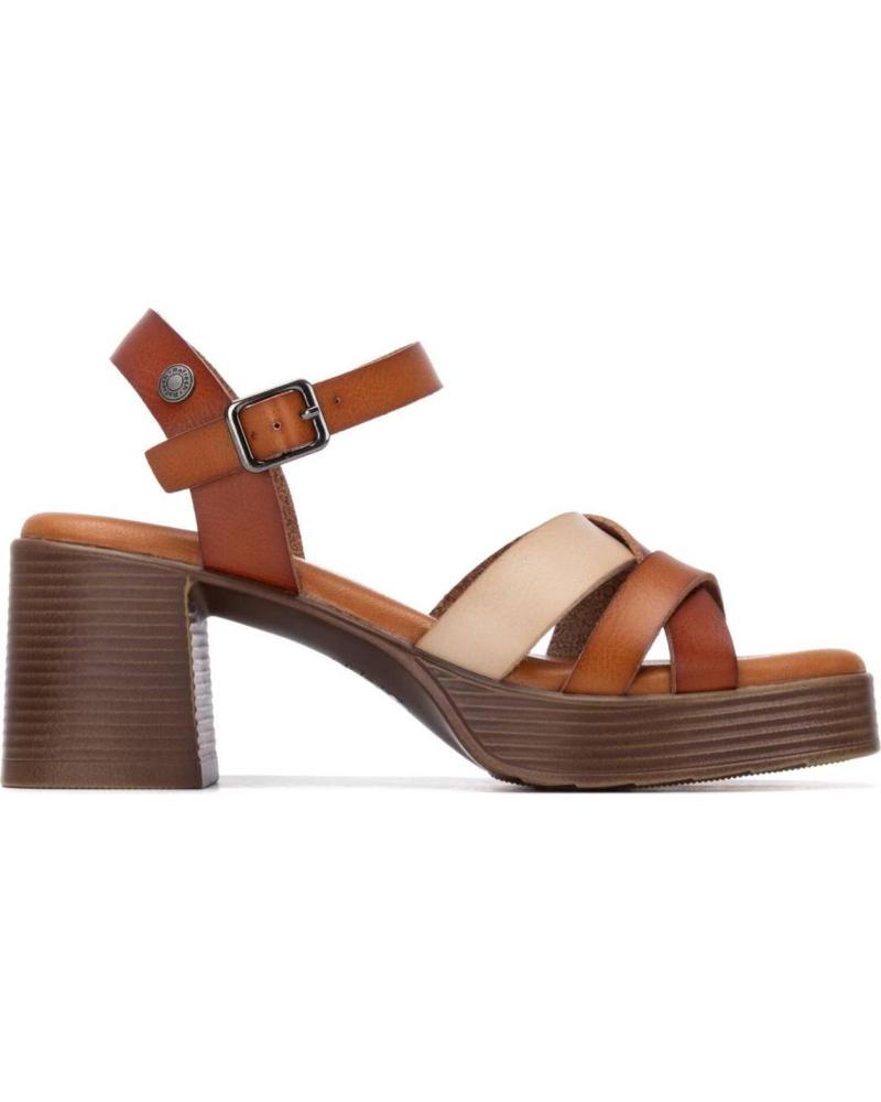 REFRESH SANDALIA REFRESH 175096 CON TACÓN BLOQUE Y PLATAFORMA CAMEL