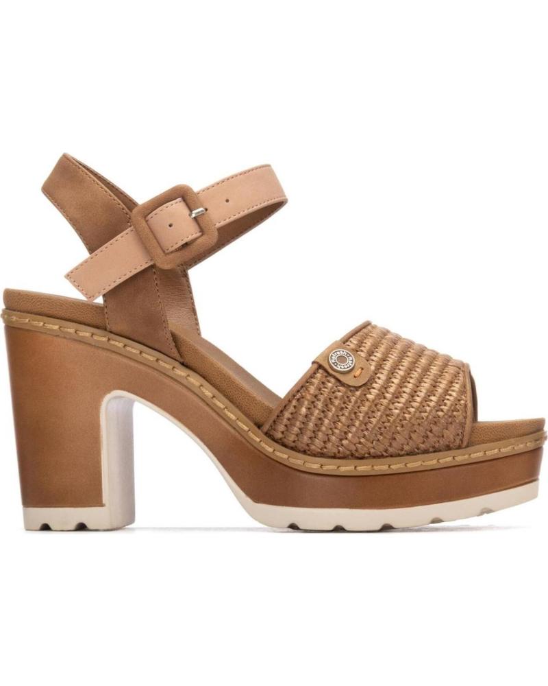 REFRESH SANDALIA DE TACÓN CON PLATAFORMA Y CIERRE DE HEBILLA CAMEL