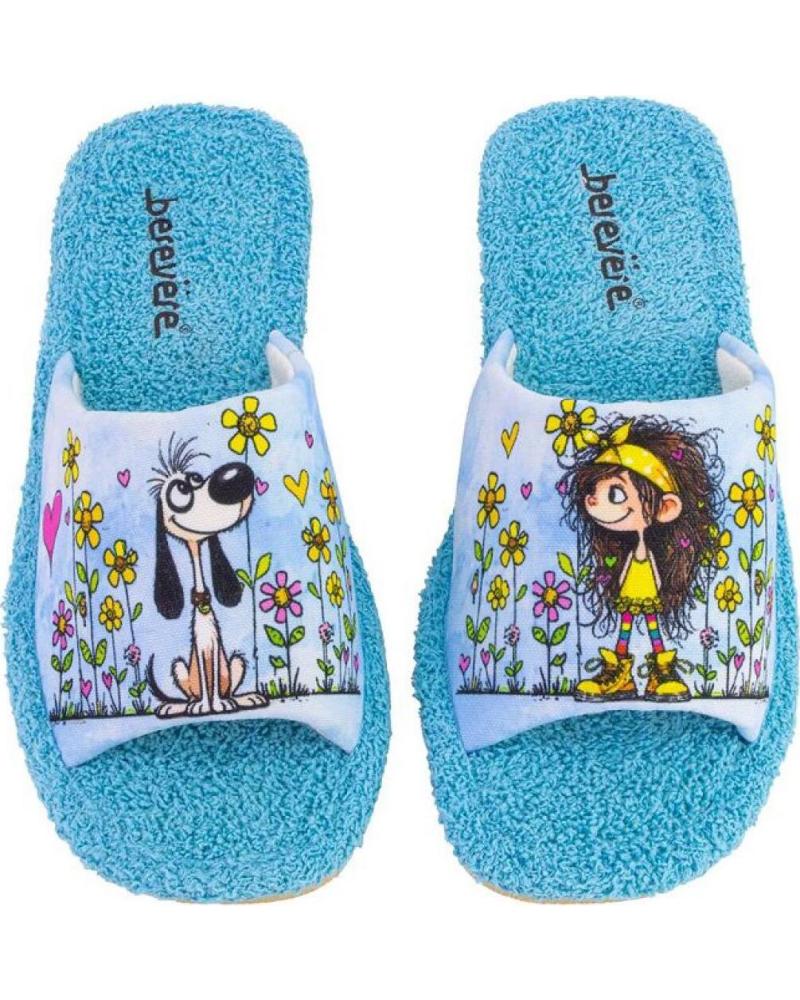 BEREVERE ZAPATILLAS DE CASA BEREVERE 6007 ESTAMPADO AZUL TURQUESA