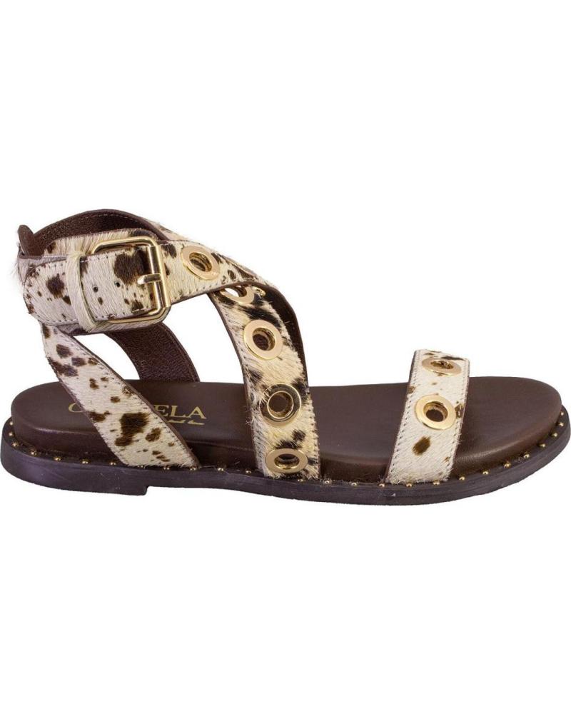 CARMELA SANDALIAS CARMELA 162389 DE PIEL CON ESTAMPADO ANIMAL MARRON