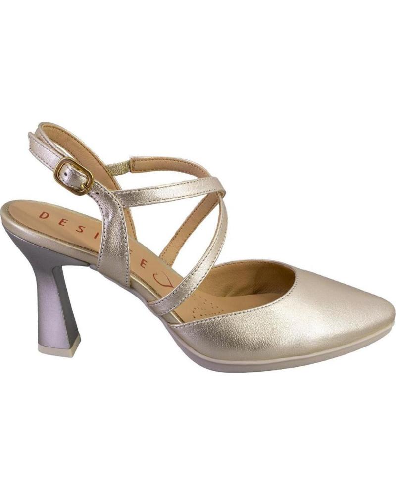 DESIREÉ SAGA15 SANDALIAS DE TACÓN CON TIRAS CRUZADAS PLATINO