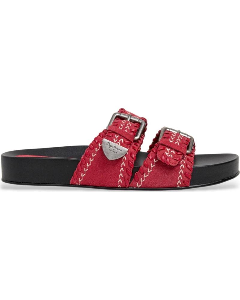 PEPE JEANS SANDALIAS PLS900006 CON DOBLE HEBILLA ROJO