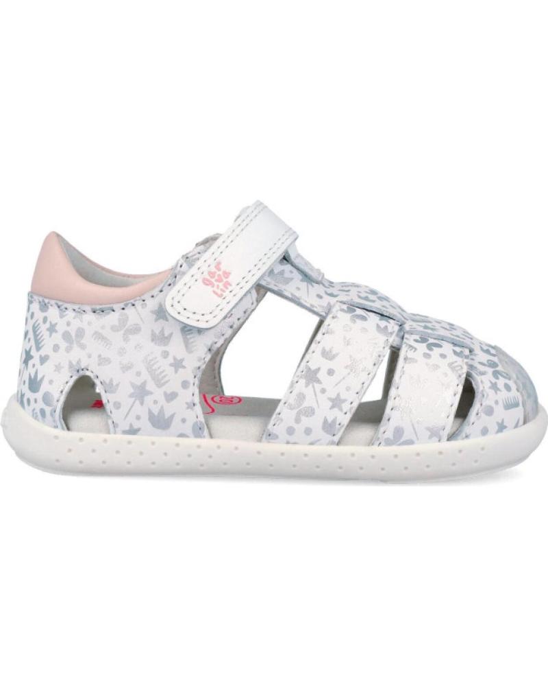 GARVALIN SANDALIAS INFANTILES ESTAMPADAS CON CIERRE DE VELCRO 262326-A BLANCO