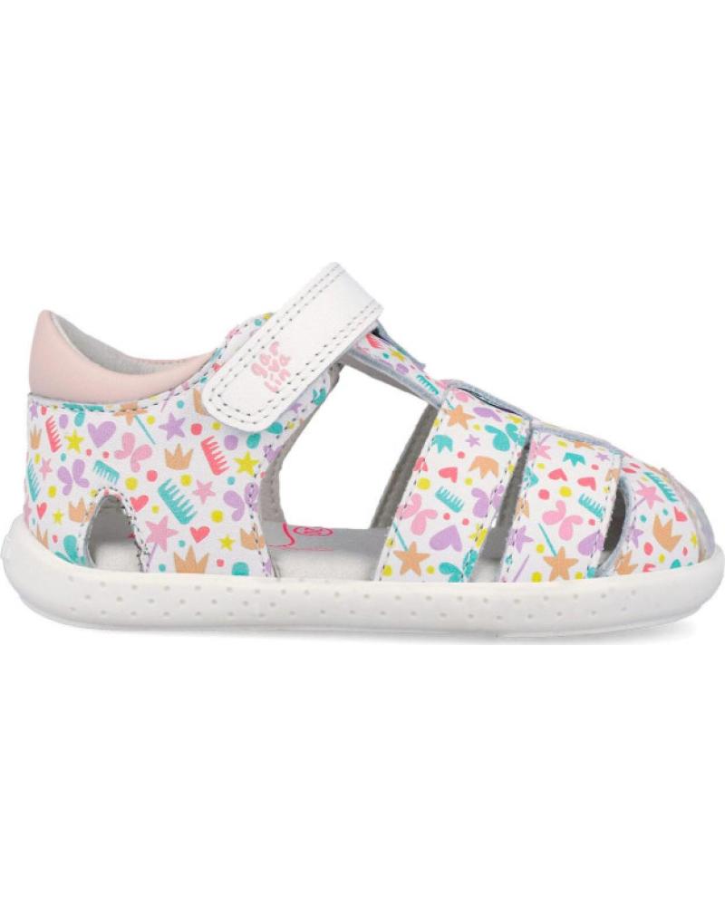 GARVALIN SANDALIAS 26232 CON ESTAMPADO FLORAL BLANCO