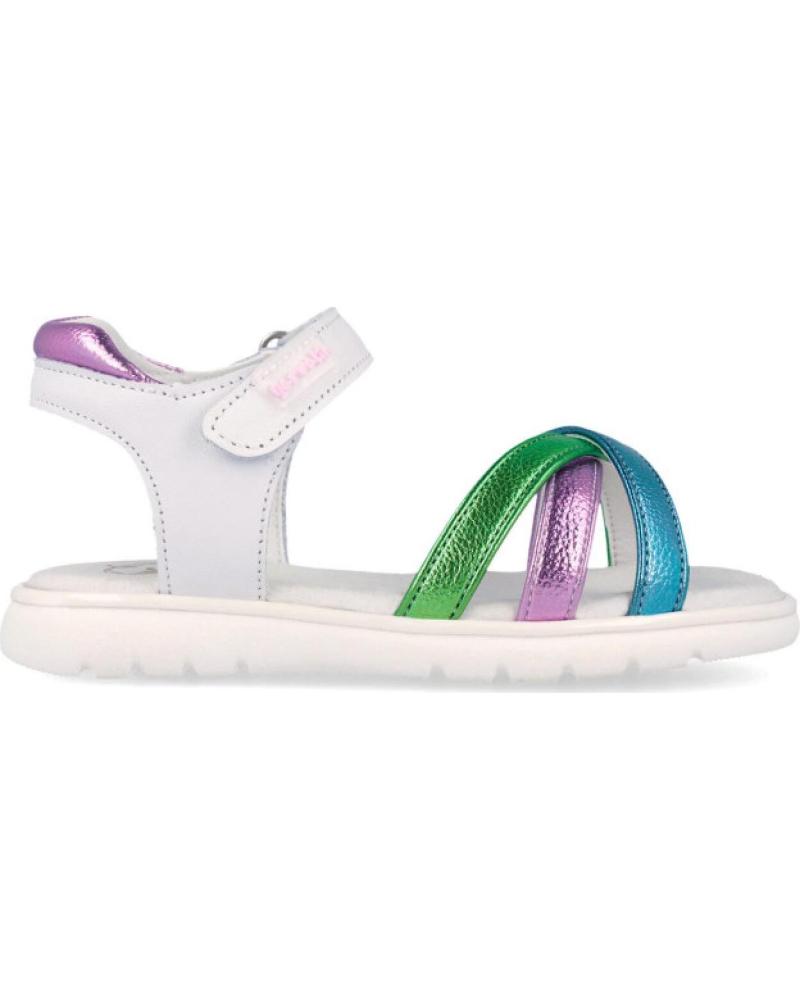 GARVALIN SANDALIAS GARVALIN CON TIRAS CRUZADAS METALIZADAS Y CIERRE VELCRO BLANCO