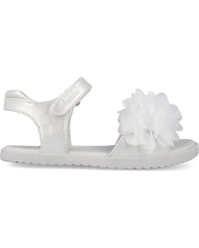 GARVALIN SANDALIAS CON POMPONES Y CIERRE DE VELCRO BLANCO