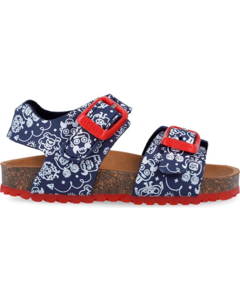 GARVALIN SANDALIAS BIO CON HEBILLAS Y ESTAMPADO - MODELO 26246 AZUL MARINO