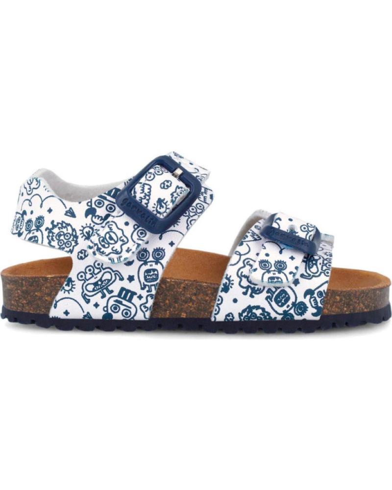 GARVALIN SANDALIAS BIO ESTAMPADAS CON DOBLE HEBILLA BLANCO