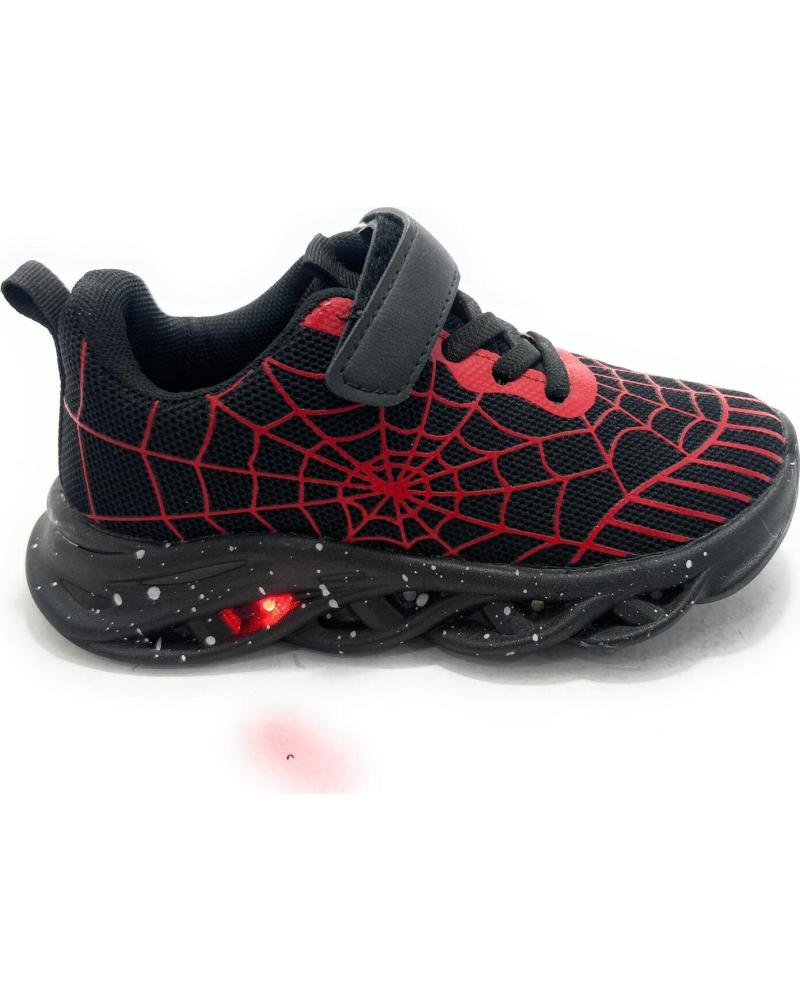 BUBBLE BOBBLE ZAPATILLAS CON LUZ LED DISEÑO TELARAÑA Y CIERRE AJUSTABLE NEGRO
