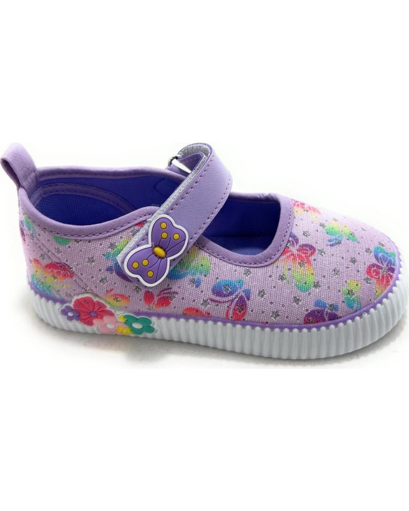 Zapatos de Niña BUBBLE BOBBLE MERCEDITAS DE LONA CON TIRA ADHESIVA Y ESTAMPADO DE MARIPOSAS VARIOS COLORES