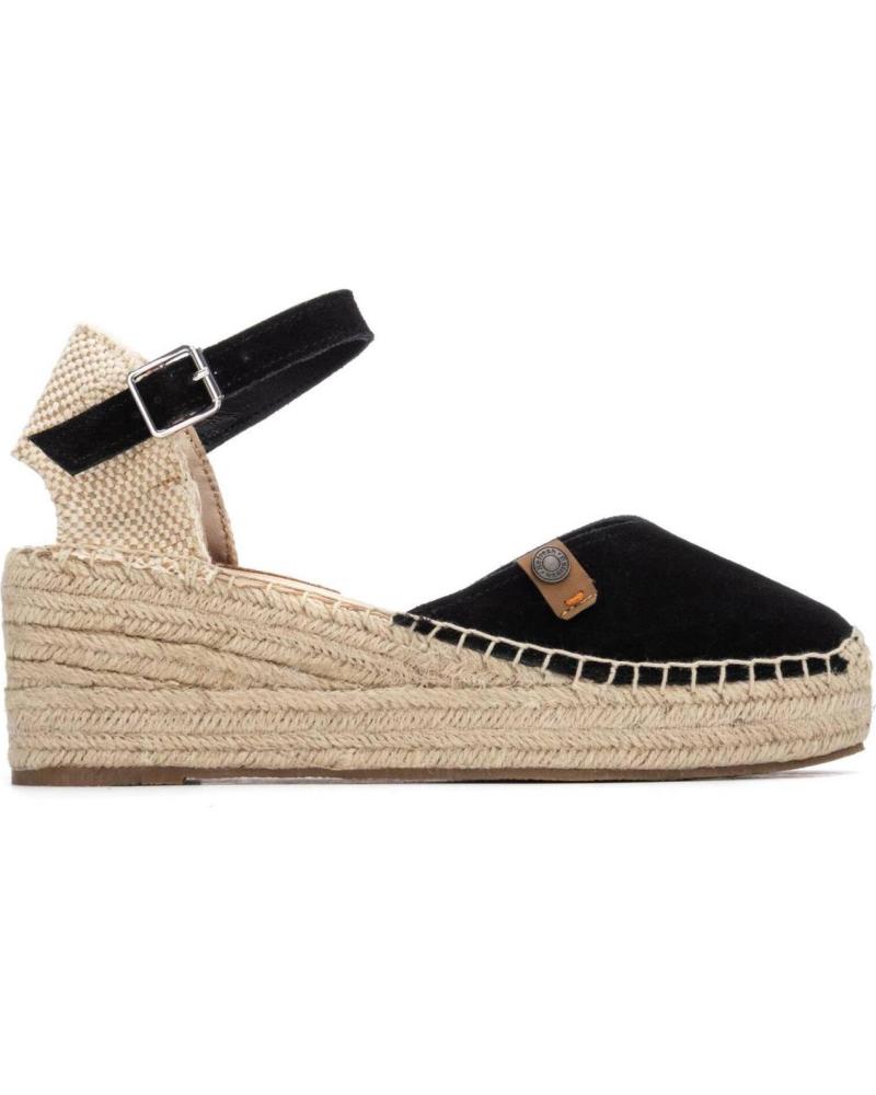 REFRESH SANDALIA ALPARGATA CON CUÑA Y CIERRE DE HEBILLA NEGRO