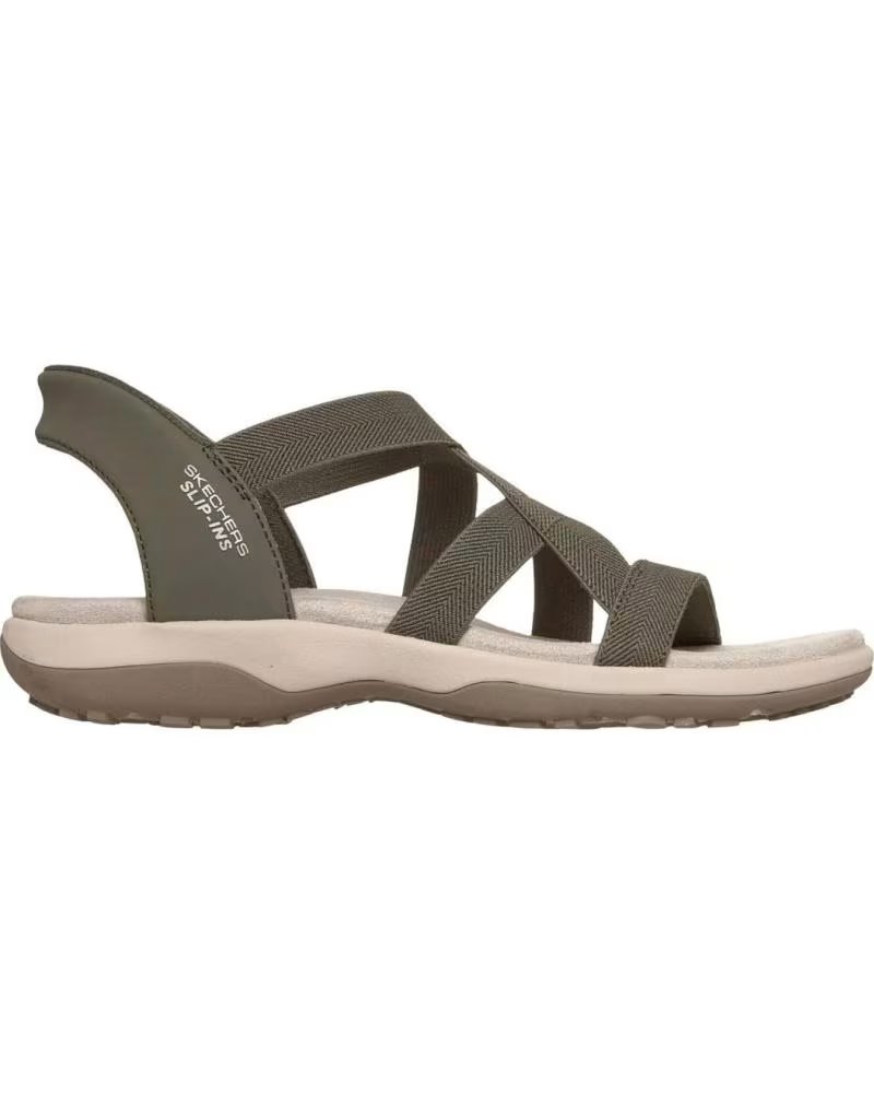 Sandalias Mujer Skechers Reggae Slim Stretch 163460-OLV Kaki – imagen 4
