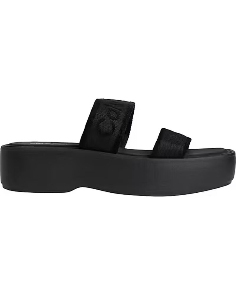 CALVIN KLEIN SANDALIAS PLATAFORMA CON TIRAS DE TEJIDO NEGRO